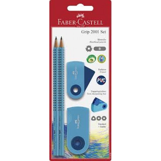 ΣΕΤ FABER CASTELL GRIP 2ΜΟΛΥΒΙΑ +ΞΥΣΤΡΑ + ΓΟΜΑ (-1,5 EURO) ΤΥΡΚΟΥΑΖ