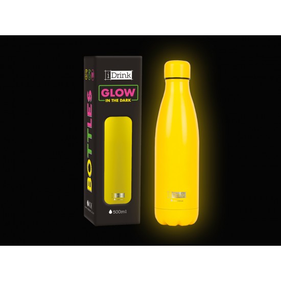 ΠΑΓΟΥΡΙ i DRINK ID0042 THERM BOTTLE 500ml GLOW IN THE DARK YELLOW