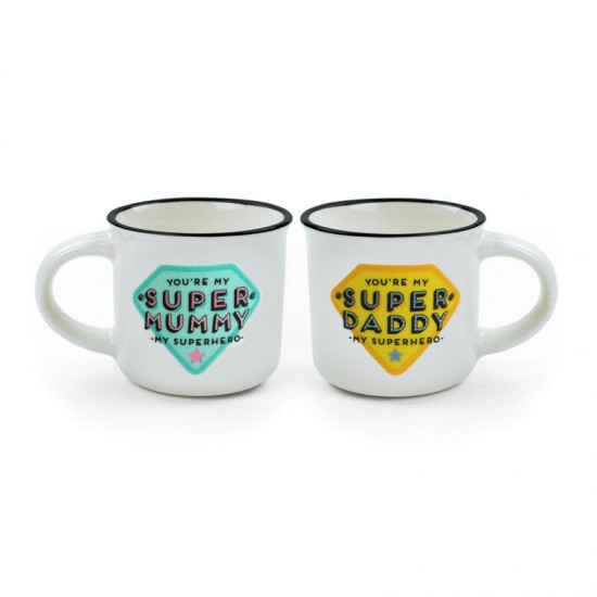 ΣΕΤ ΜΕ 2 ΦΛΙΤΖΑΝΙΑ ESPRESSO FOR TWO LEGAMI - COFFEE MUG SUPER Super Mummy / Super Daddy