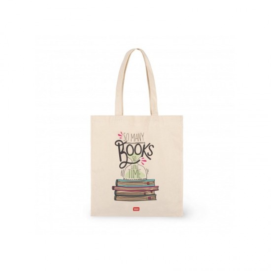 ΥΦΑΣΜΑΤΙΝΗ ΤΣΑΝΤΑ LEGAMI COTTON TOTE BAG - BOOK LOVER 38,5X42CM CBAG0006