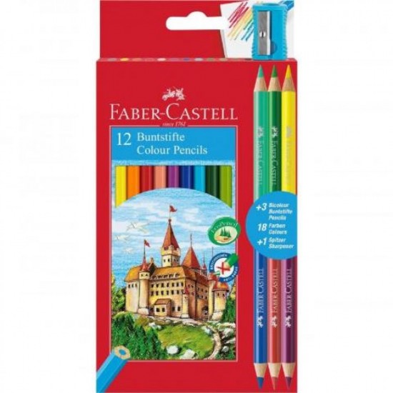 ΞΥΛΟΜΠΟΓΙΕΣ DOUBLE COLOUR PENCILS FABER CASTELL 12τμχ