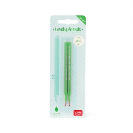 ΣΕΤ ΜΕ 2 ΠΡΑΣΙΝΑ ΑΝΤΑΛΛΑΚΤΙΚΑ LEGAMI REFFCPP0004 2 REFILLS GEL PEN LOVELY FRIENDS