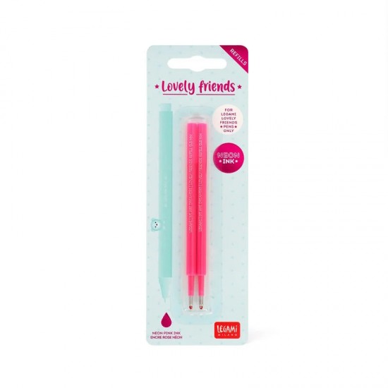 ΣΕΤ ΜΕ 2 ΝΕΟΝ ΡΟΖ ΑΝΤΑΛΛΑΚΤΙΚΑ LEGAMI REFFCPP0007 2 REFILLS GEL PEN LOVELY FRIENDS