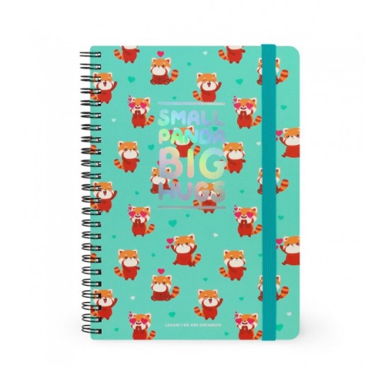 ΣΗΜΕΙΩΜΑΤΑΡΙΟ ΣΠΙΡΑΛ LEGAMI Α5 ΜΕ ΛΑΣΤΙΧΟ - LARGE LINED SPIRAL NOTEBOOK - RED PANDA (ΚΟΚΚΙΝΟ ΠΑΝΤΑ) A5NOTS0046