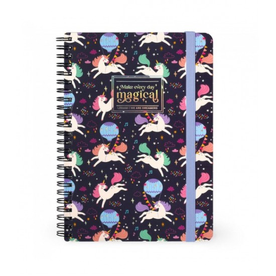 ΣΗΜΕΙΩΜΑΤΑΡΙΟ ΣΠΙΡΑΛ LEGAMI Α5 ΜΕ ΛΑΣΤΙΧΟ - LARGE LINED SPIRAL NOTEBOOK - UNICORN (ΜΟΝΟΚΕΡΟΣ) A5NOTS0047