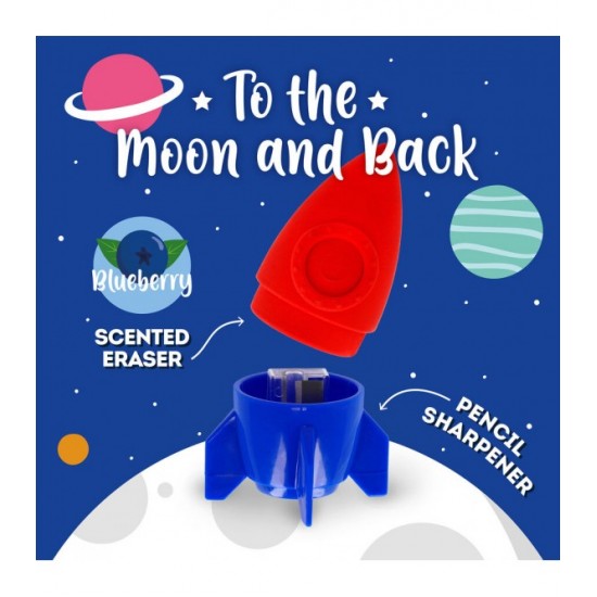 ΞΥΣΤΡΑ ΜΕ ΓΟΜΑ LEGAMI PENCIL SHARPENER WITH ERASER - TO THE MOON AND BACK (ΔΙΑΣΤΗΜΙΚΟΣ ΠΥΡΑΥΛΟΣ) PSROK0001